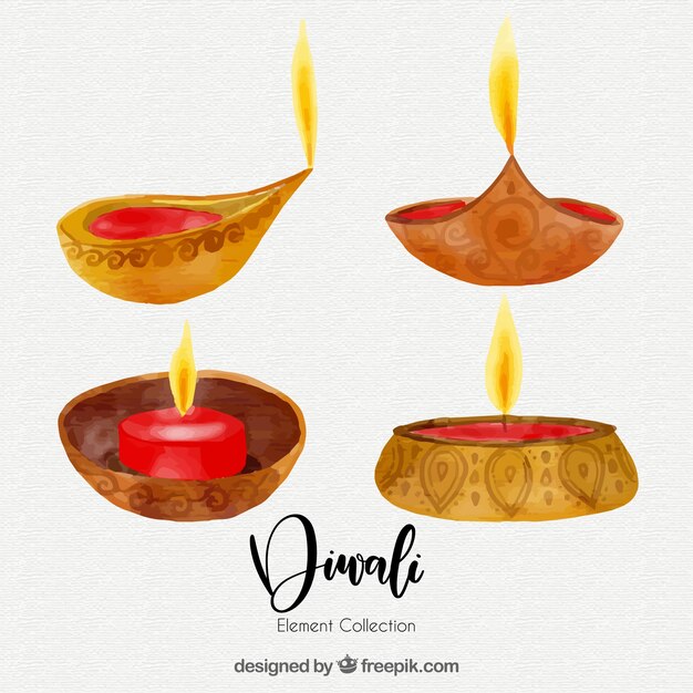 Free Vector watercolor diwali elements