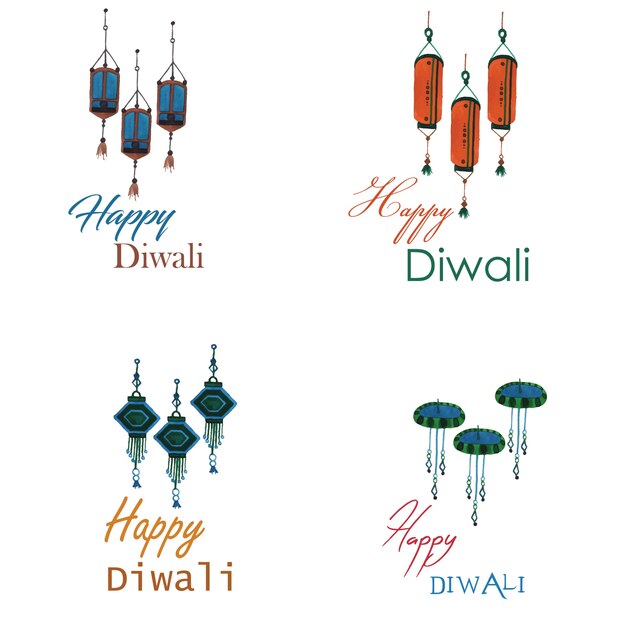 Коллекция акварели Diwali