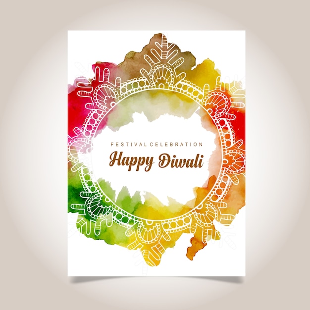 Watercolor diwali poster