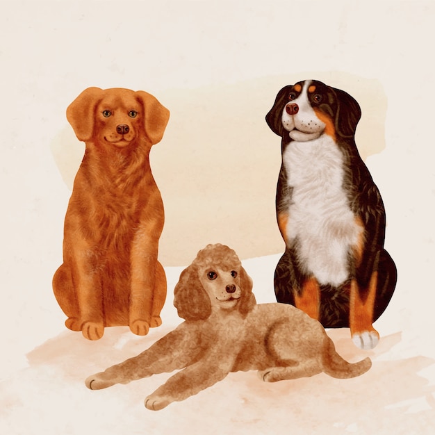 Акварельная иллюстрация собаки