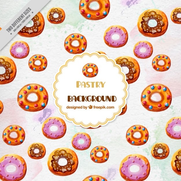 Free vector watercolor donuts background