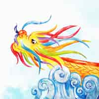 Free vector watercolor dragon boat background