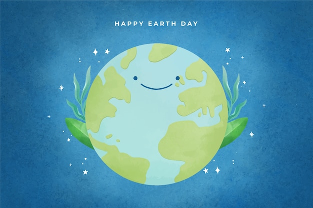 Free vector watercolor earth day background