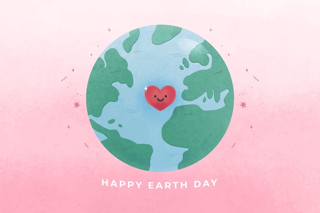 Free vector watercolor earth day background