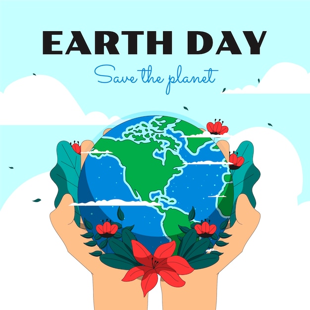 Бесплатное векторное изображение Акварельная иллюстрация дня земли