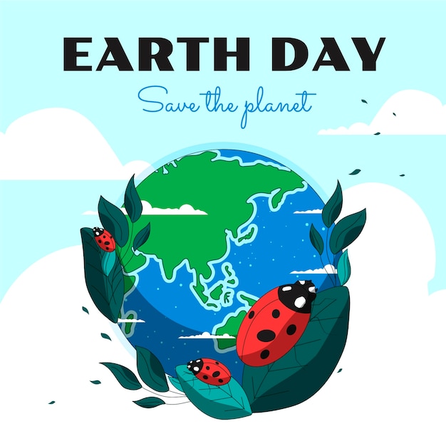 Free vector watercolor earth day illustration