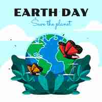 Free vector watercolor earth day illustration