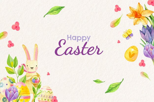 Watercolor easter background
