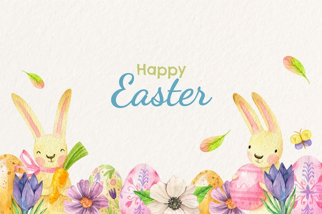 Watercolor easter background