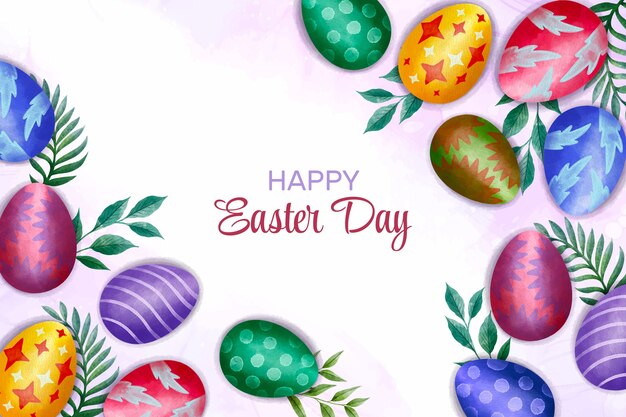 Watercolor easter background