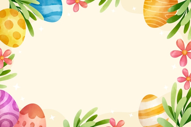 Watercolor easter celebration background