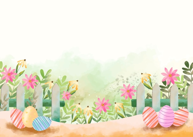 Watercolor easter celebration background