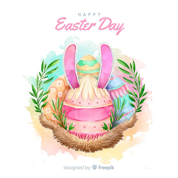 Free vector watercolor easter day background