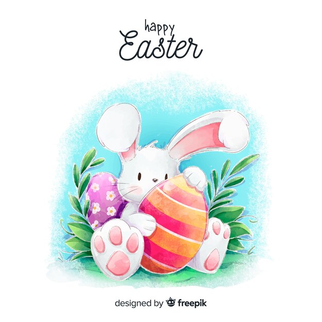 Watercolor easter day background