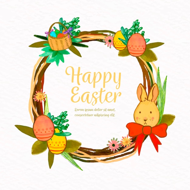 Free vector watercolor easter day concept