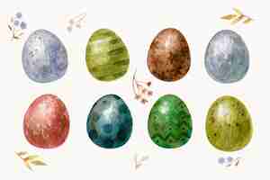 Free vector watercolor easter day egg collection