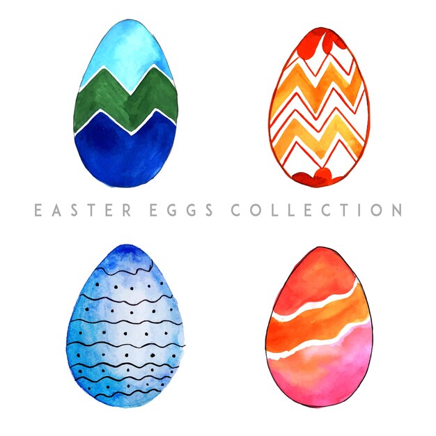 Watercolor Easter Eggs Collection