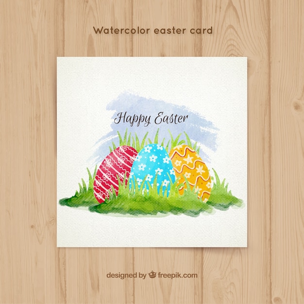 Free vector watercolor easter greeting card