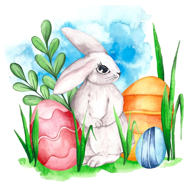 Watercolor easter illustration