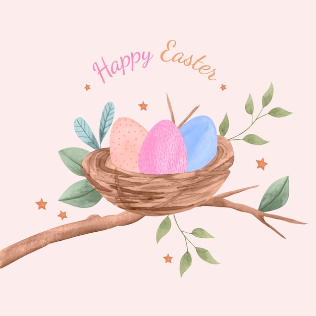 Free vector watercolor easter illustration