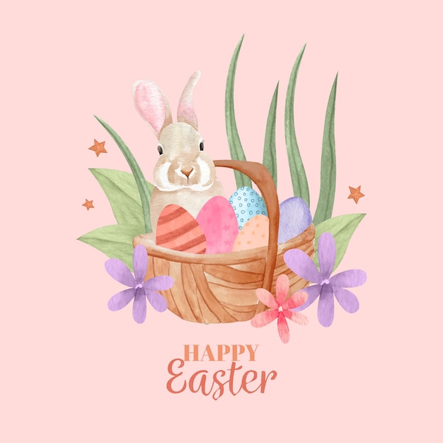 Watercolor easter illustration