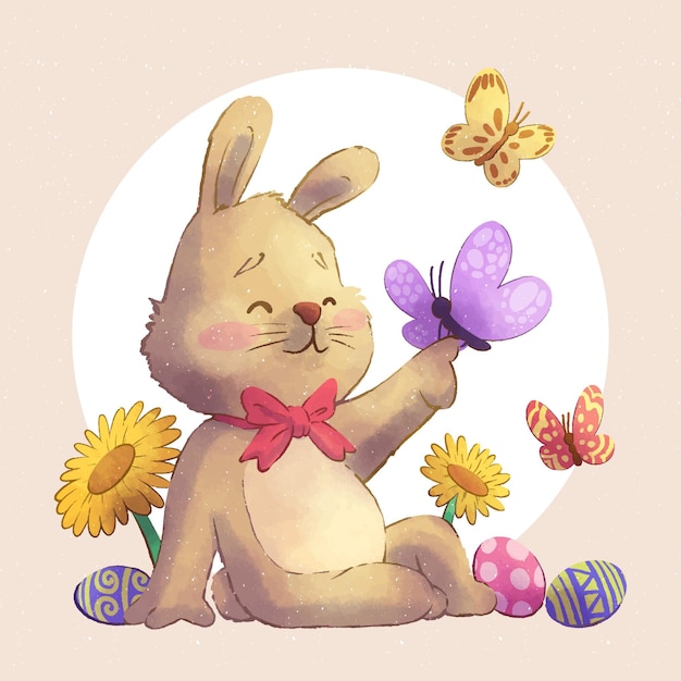 Watercolor easter illustration