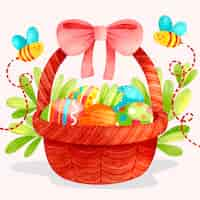 Free vector watercolor easter illustration