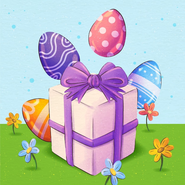 Free vector watercolor easter illustration