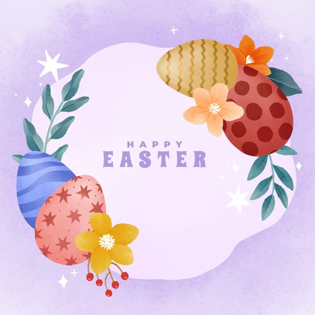 Watercolor easter illustration