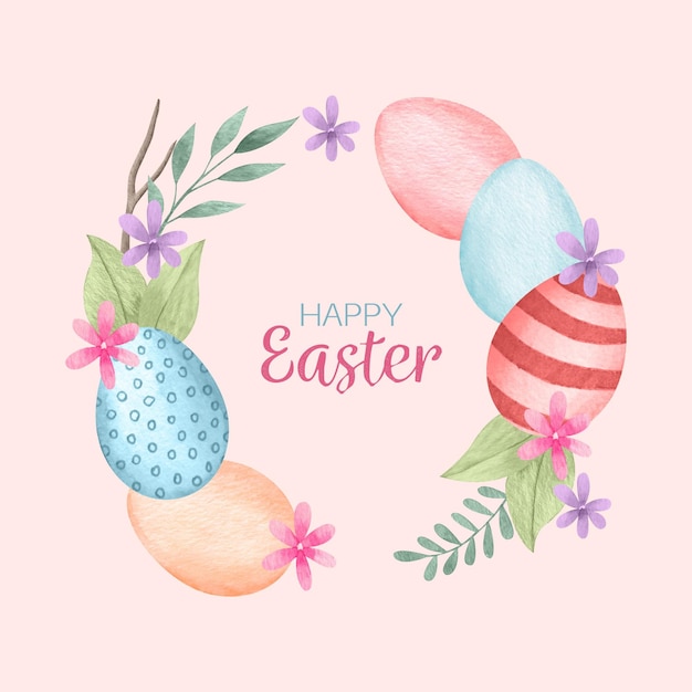 Free vector watercolor easter illustration