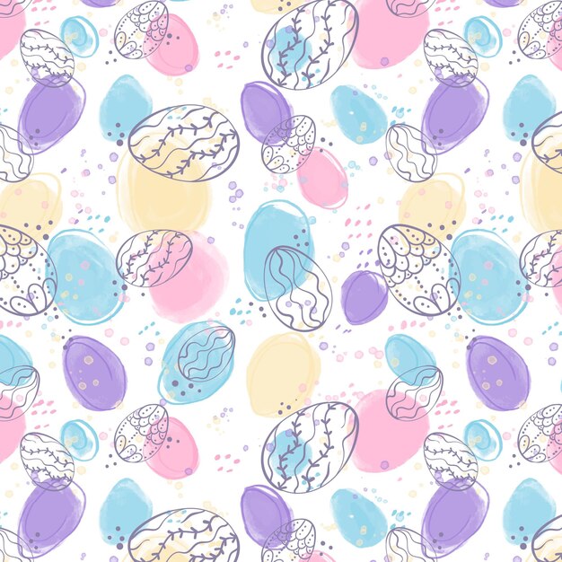 Watercolor easter pattern