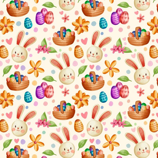 Watercolor easter pattern