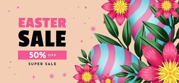 Free vector watercolor easter sale horizontal banner template