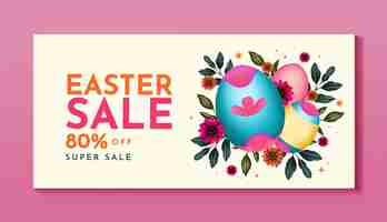 Free vector watercolor easter sale horizontal banner template