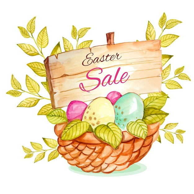 Free vector watercolor easter sale illustration