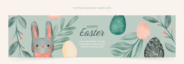 Watercolor easter twitch banner