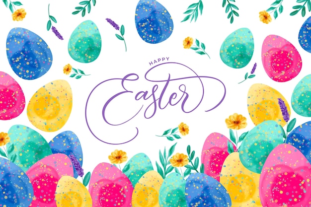 Free vector watercolor eggs for easter day