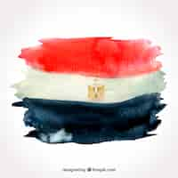 Free vector watercolor egyptian flag compositio