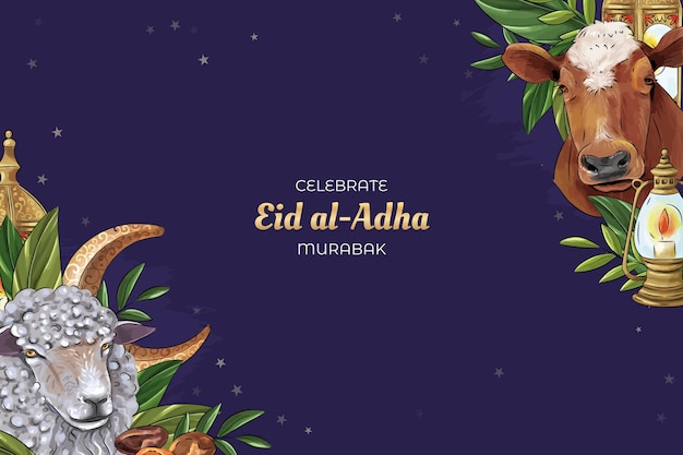 Watercolor eid al-adha background