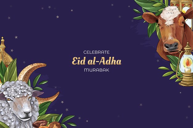 Watercolor eid al-adha background