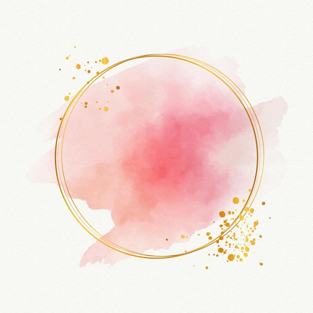 Watercolor elegant golden frame template