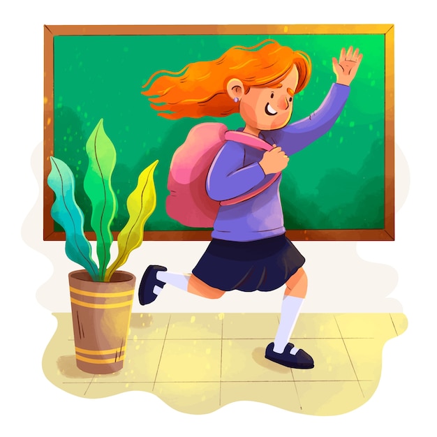 Free vector watercolor end of school illustration