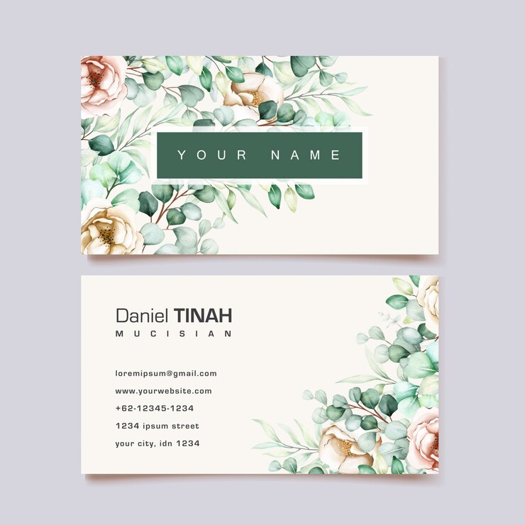 Free Vector watercolor eucalyptus business card template