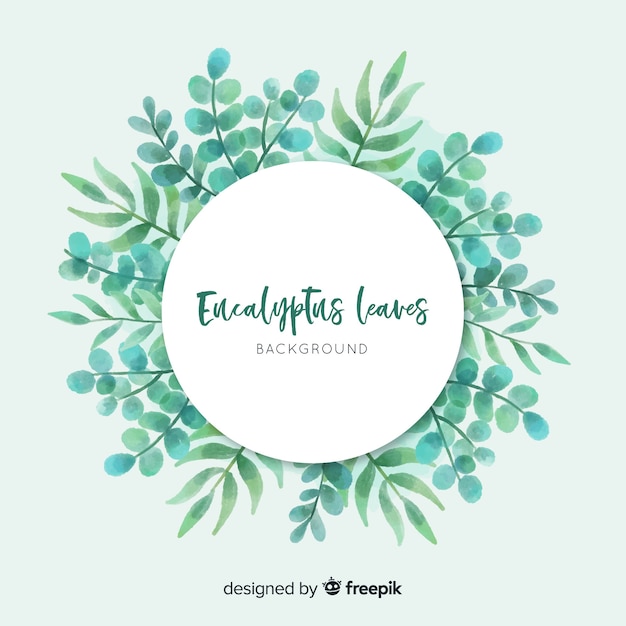 Free vector watercolor eucalyptus leaves background