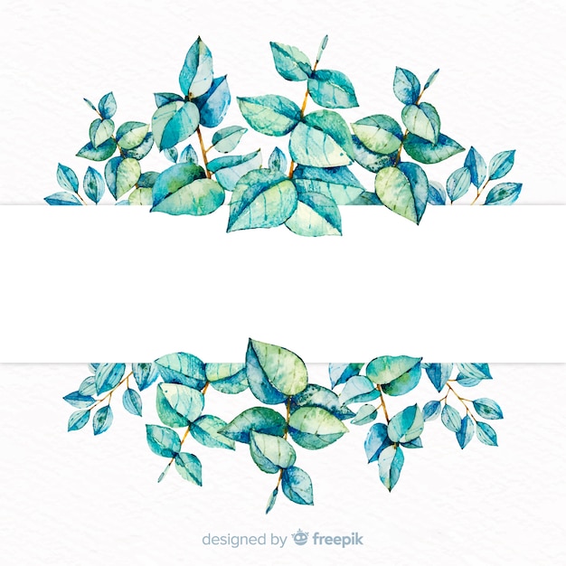 Watercolor eucalyptus leaves background