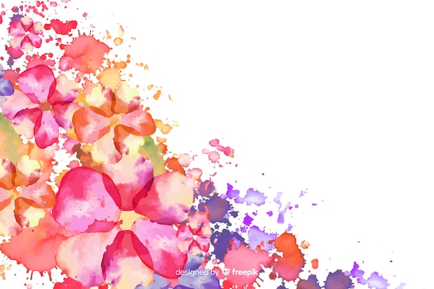 Watercolor exotic colorful floral background