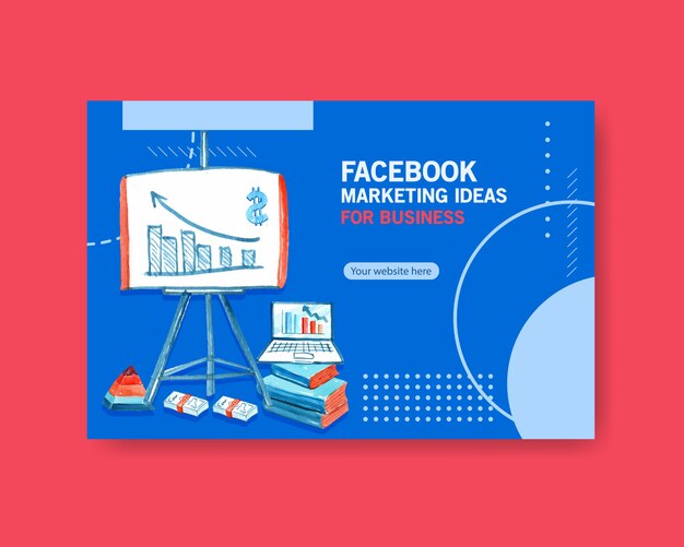 Idee di marketing per facebook dell'acquerello