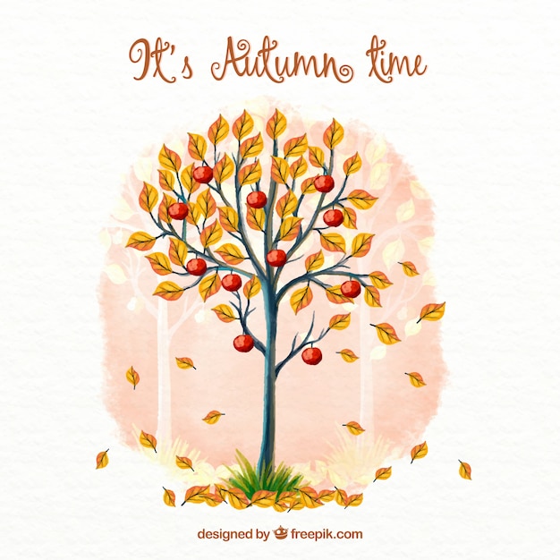 Free vector watercolor fall background