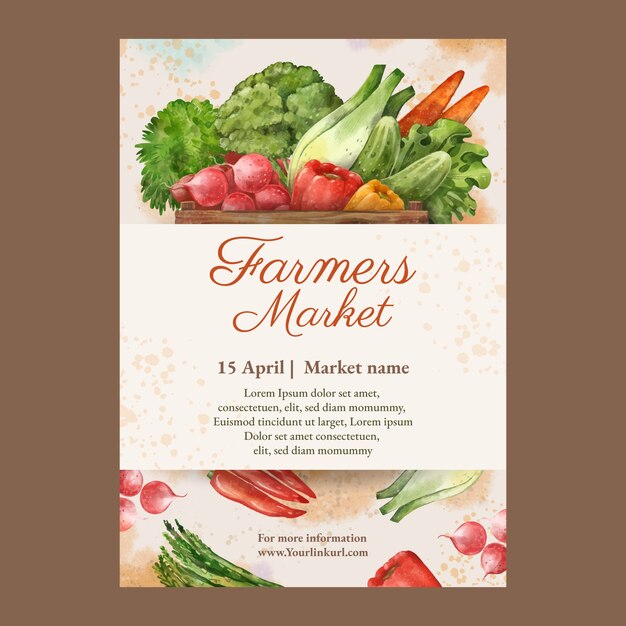 Watercolor farmers market poster