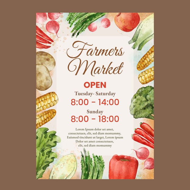 watercolor farmers market poster